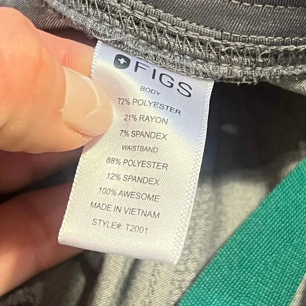 Figs Men’s Scrub Pants Size Med Graphite Cairo Pisco Axim Cargo Medical Uniform